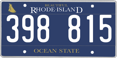 RI license plate 398815