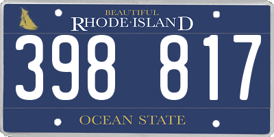 RI license plate 398817