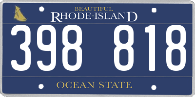 RI license plate 398818