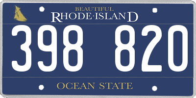 RI license plate 398820