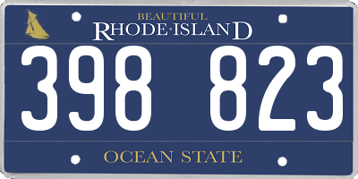 RI license plate 398823