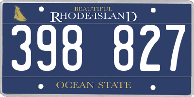 RI license plate 398827