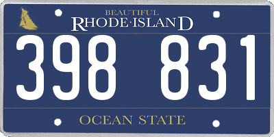 RI license plate 398831