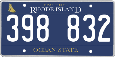 RI license plate 398832