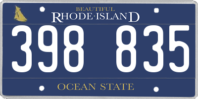 RI license plate 398835