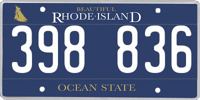RI license plate 398836