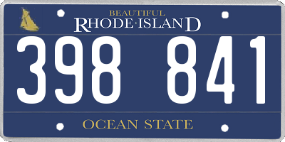 RI license plate 398841