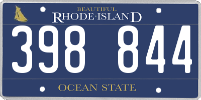 RI license plate 398844