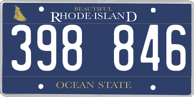 RI license plate 398846