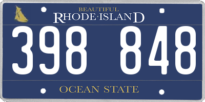 RI license plate 398848