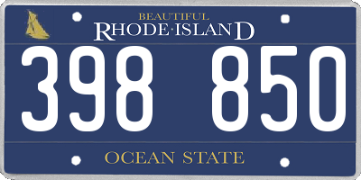RI license plate 398850