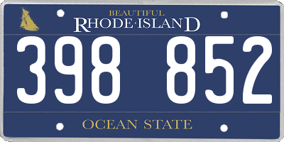 RI license plate 398852