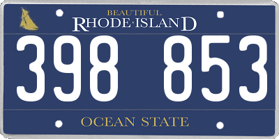 RI license plate 398853
