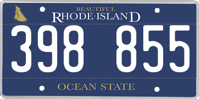 RI license plate 398855