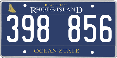 RI license plate 398856