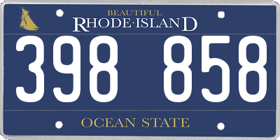 RI license plate 398858