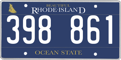 RI license plate 398861