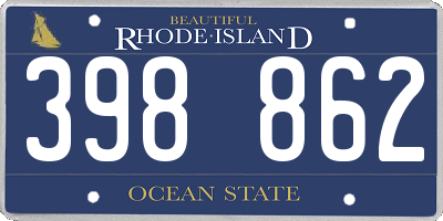 RI license plate 398862