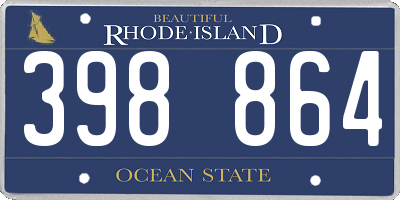 RI license plate 398864