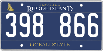 RI license plate 398866