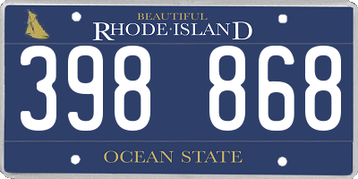 RI license plate 398868