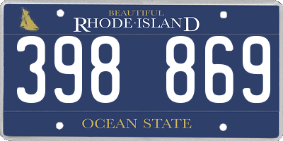RI license plate 398869