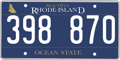 RI license plate 398870