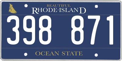 RI license plate 398871