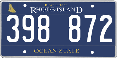 RI license plate 398872