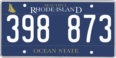 RI license plate 398873