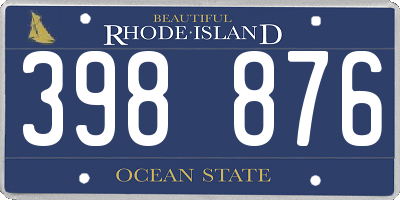 RI license plate 398876