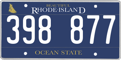 RI license plate 398877