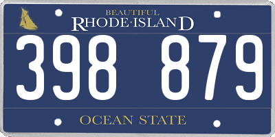 RI license plate 398879