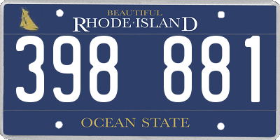 RI license plate 398881