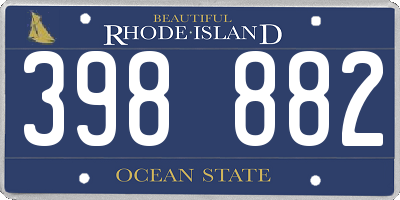 RI license plate 398882