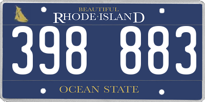 RI license plate 398883