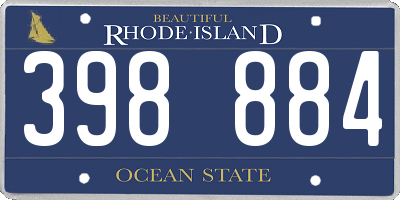 RI license plate 398884