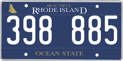 RI license plate 398885