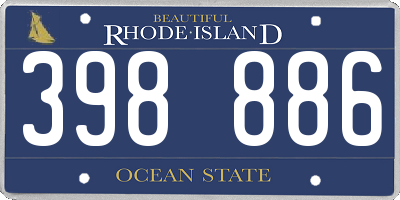 RI license plate 398886