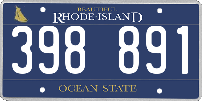 RI license plate 398891