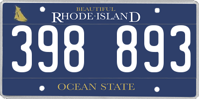 RI license plate 398893