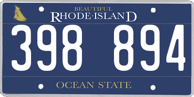 RI license plate 398894