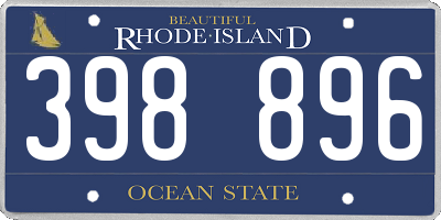 RI license plate 398896
