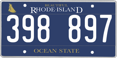 RI license plate 398897