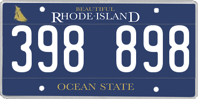 RI license plate 398898