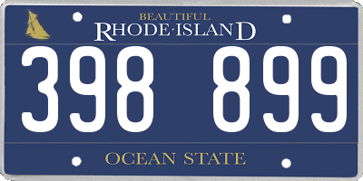 RI license plate 398899