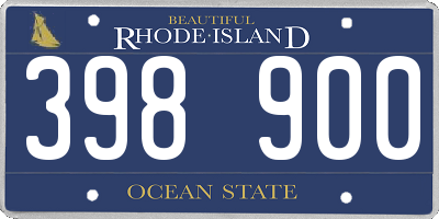 RI license plate 398900