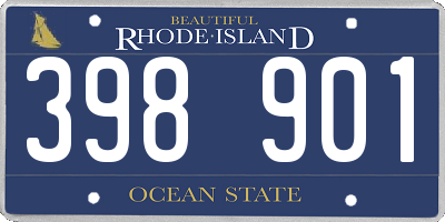 RI license plate 398901