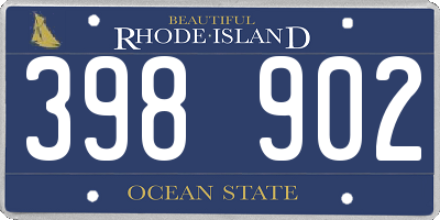RI license plate 398902