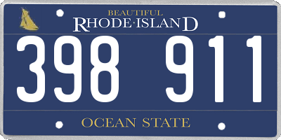 RI license plate 398911